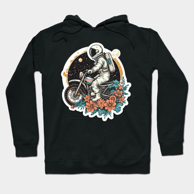 astronauts riding motobike Hoodie by BDXTNG